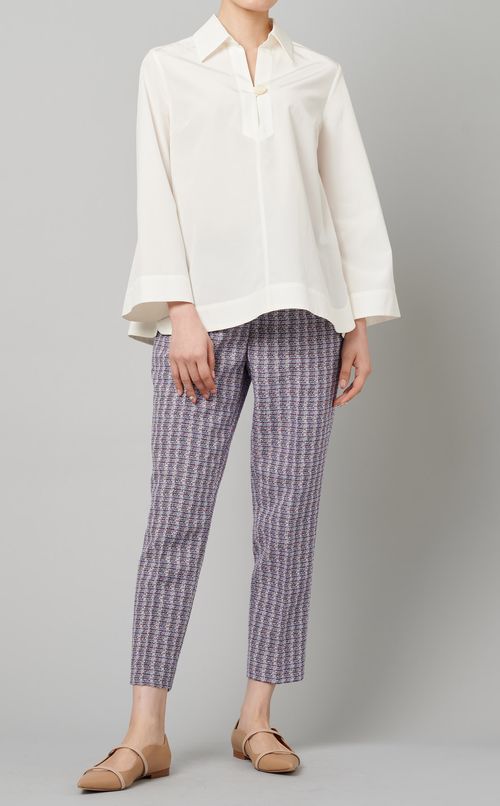 ツイードテーパードクロップドパンツ