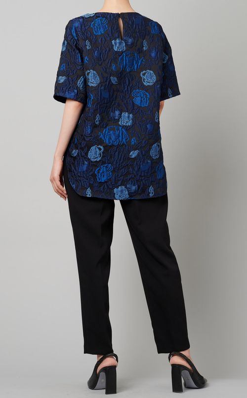 フラワージャガードブラウス