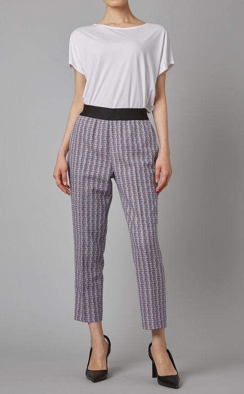 ツイードテーパードクロップドパンツ