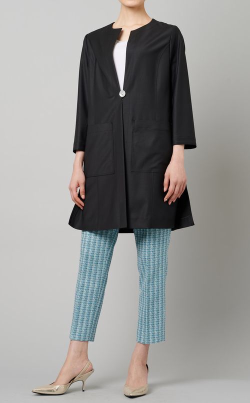 ウール混ノーカラージャケット