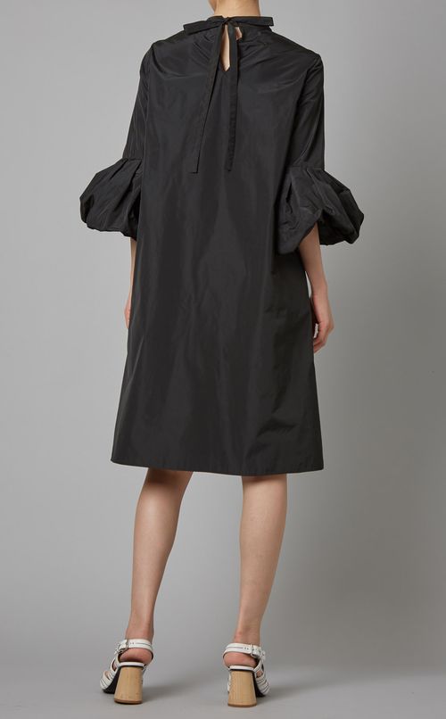 シャンブレーボリュームスリーブワンピース