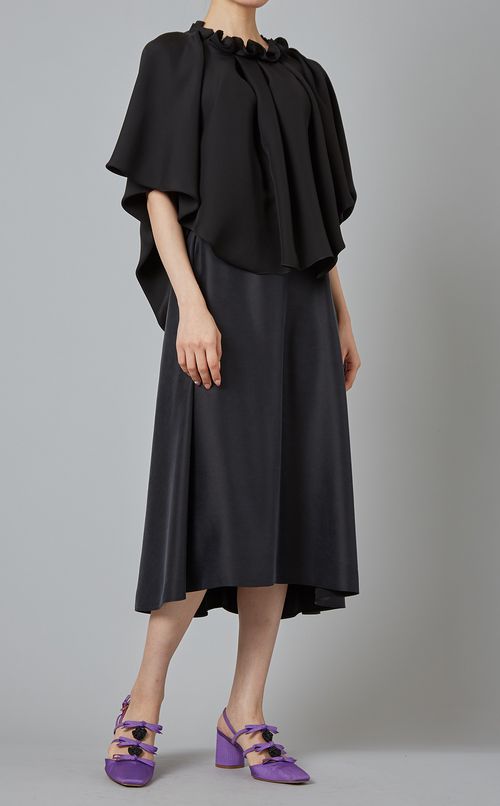 シルクジョーゼットギャザーブラウス