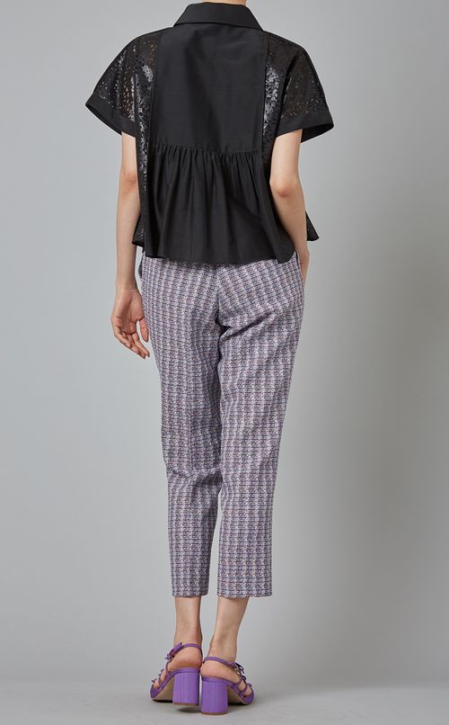 フラワーコットンボンディングブラウス