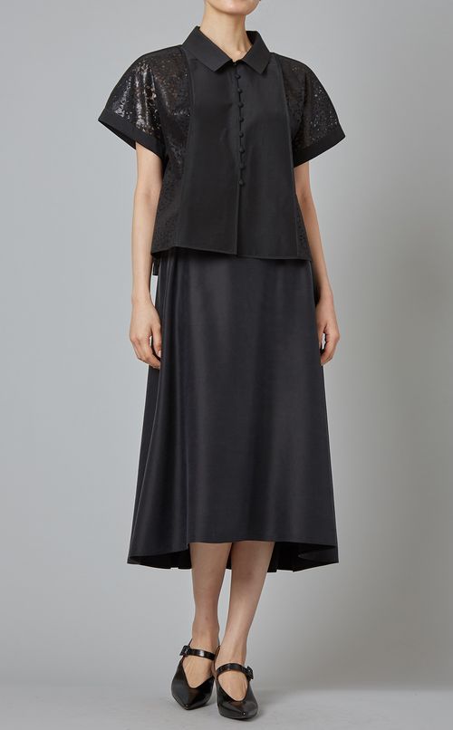 フラワーコットンボンディングブラウス