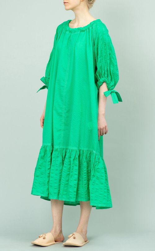 コットンシフォンギャザーワンピース