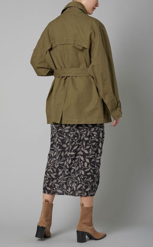 コットンリネンショートトレンチコート