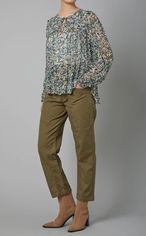 コットンリネンクロップドパンツ