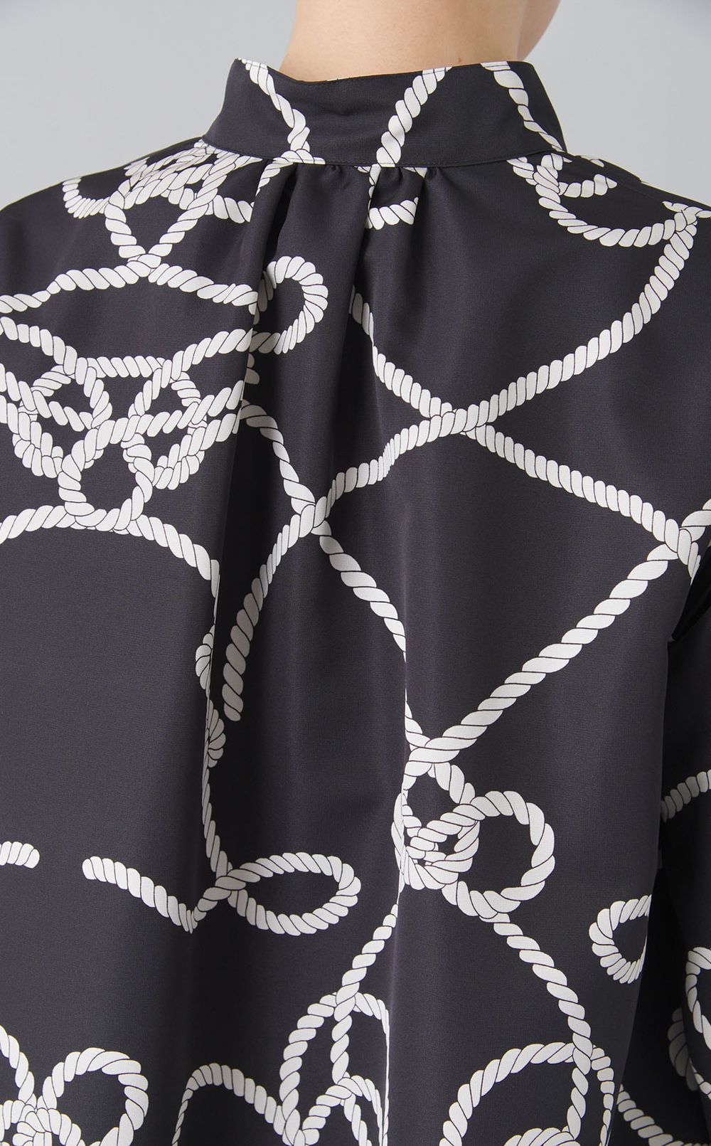 ロープ柄スキッパーワンピース