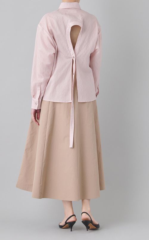 ストライプバックオープンシャツ