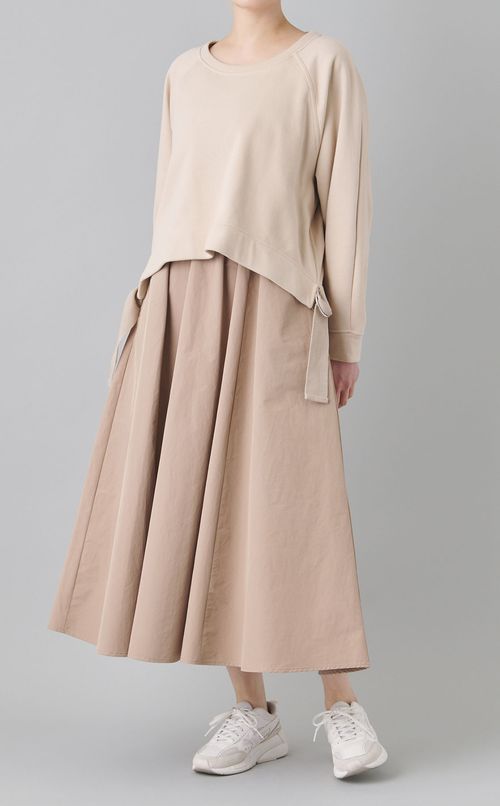 スウェット切替ロングワンピース