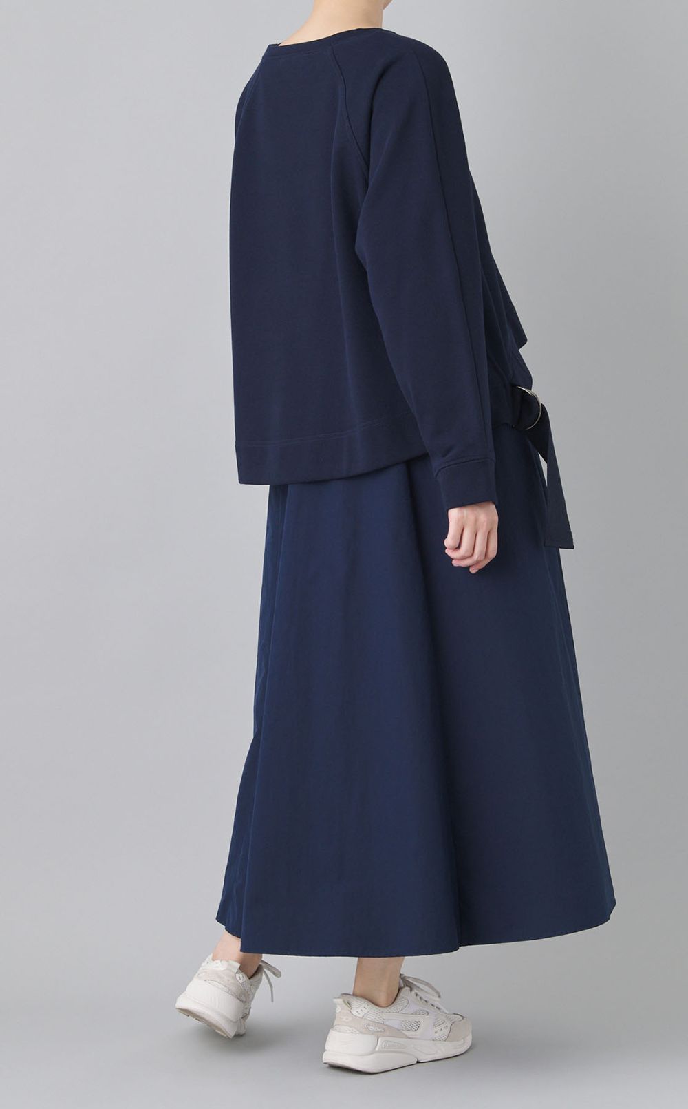 スウェット切替ロングワンピース