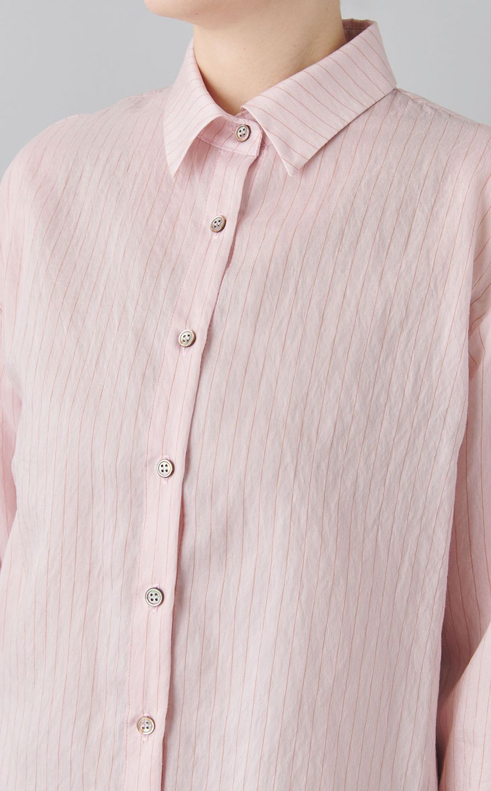 ストライプバックオープンシャツ