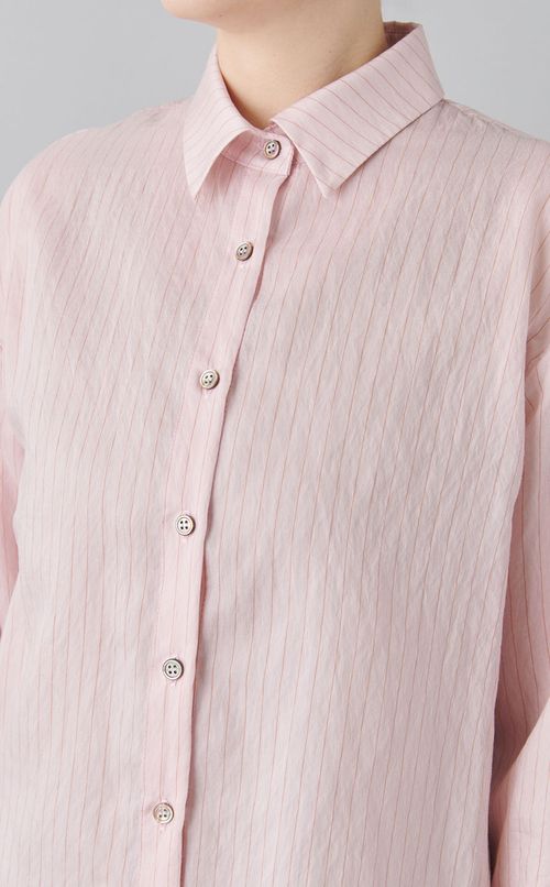 ストライプバックオープンシャツ