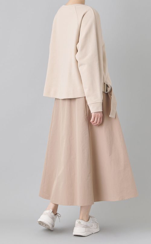 スウェット切替ロングワンピース