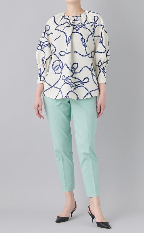 ロープ柄ボリュームブラウス