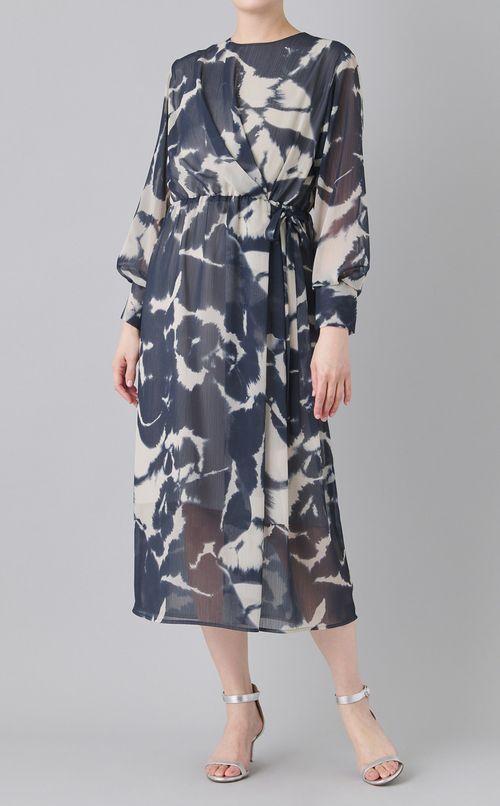 楊柳プリントワンピース