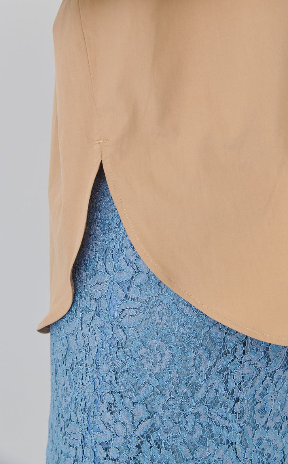 コットンポプリンハーフスリーブブラウス