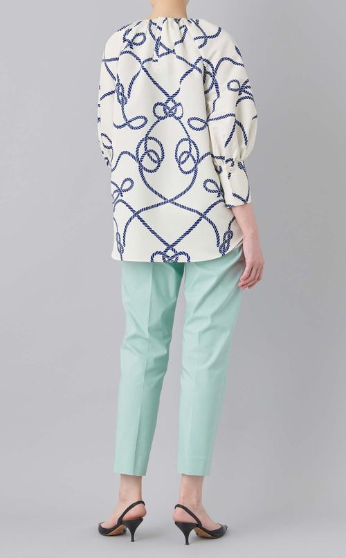 ロープ柄ボリュームブラウス