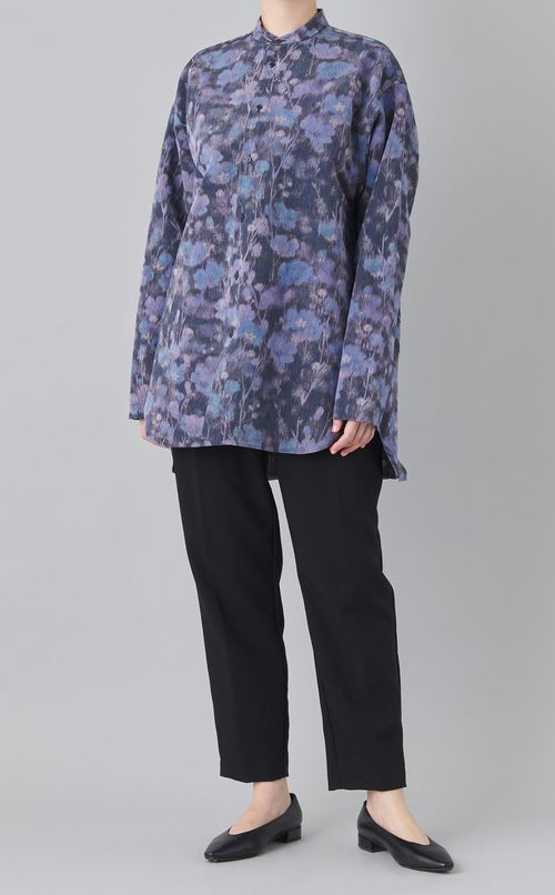 フラワープリントロングスリーブシャツ