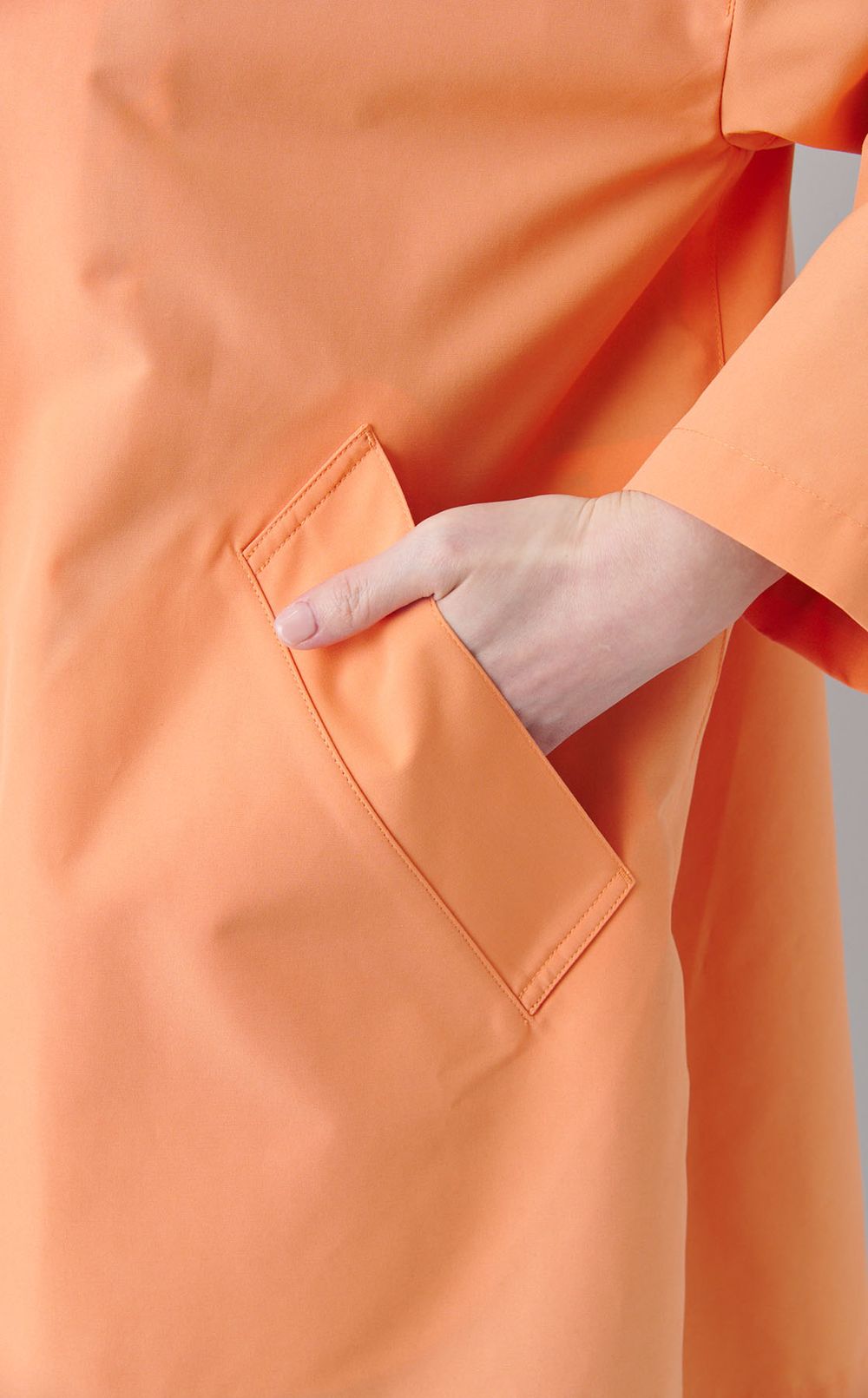 ノーカラーワイドミディコート