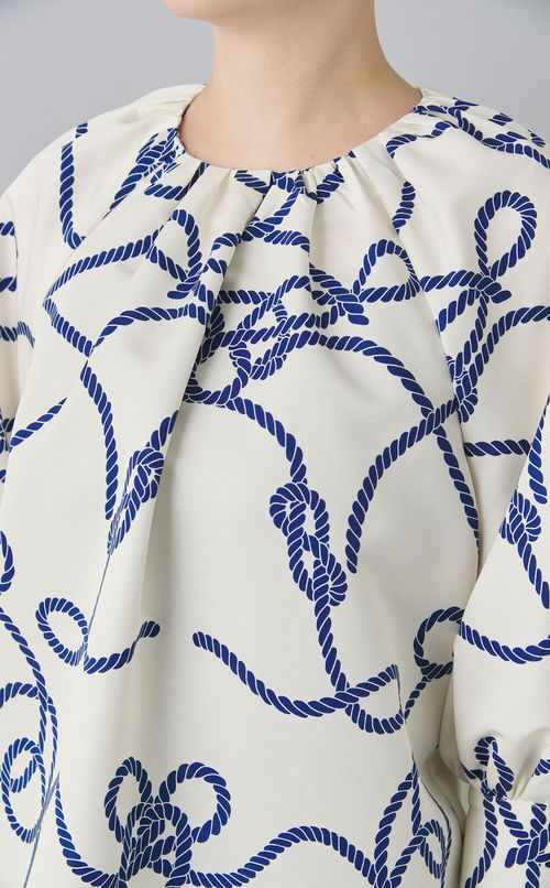 ロープ柄ボリュームブラウス