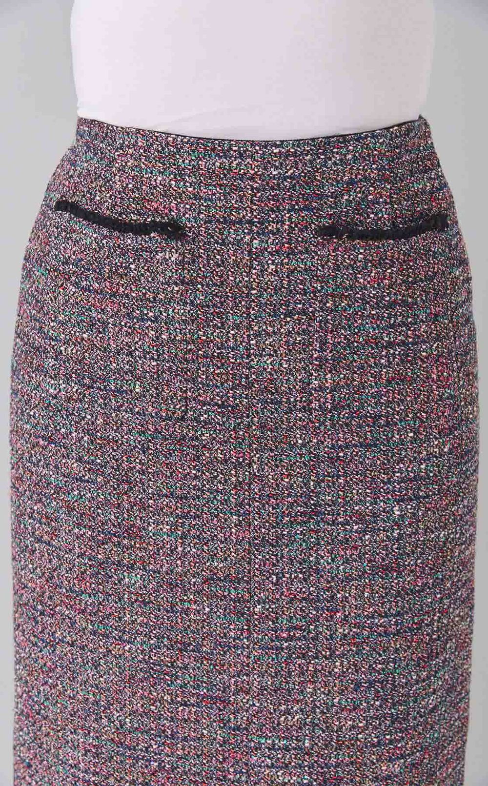 フリンジツイード Iラインスカート