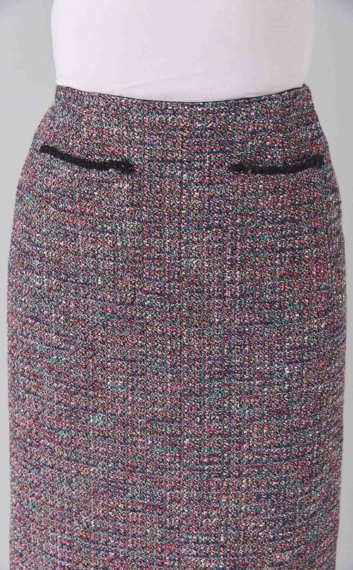 フリンジツイード Iラインスカート