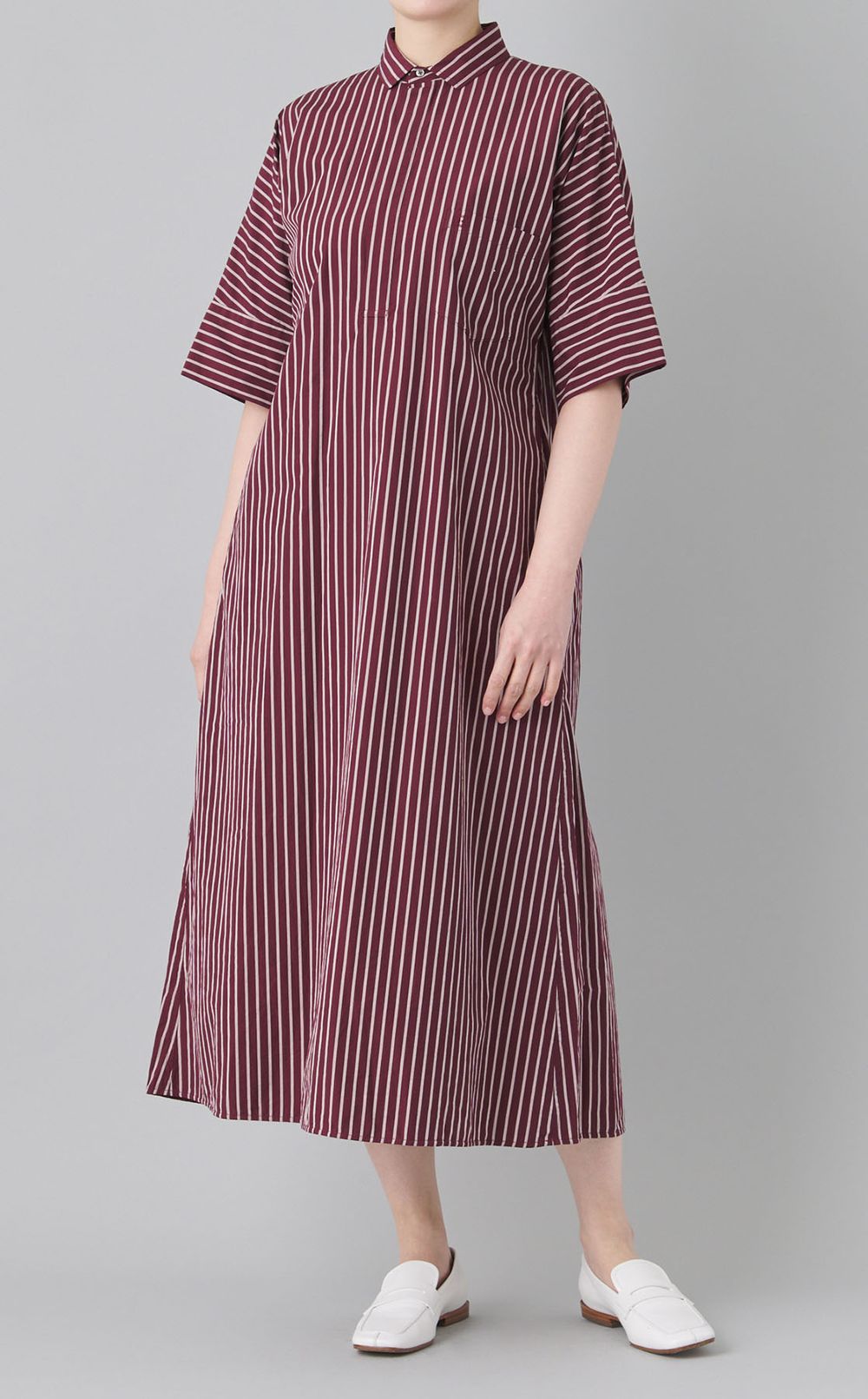 スキッパーオーバーシャツワンピース