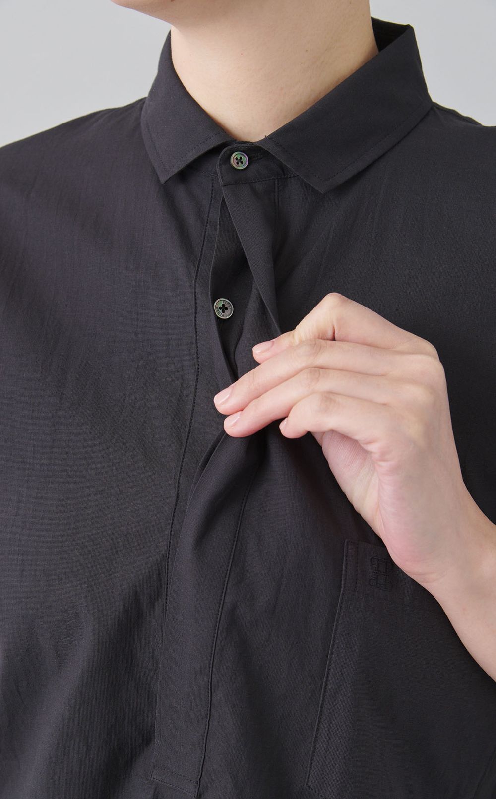 スキッパーオーバーシャツワンピース