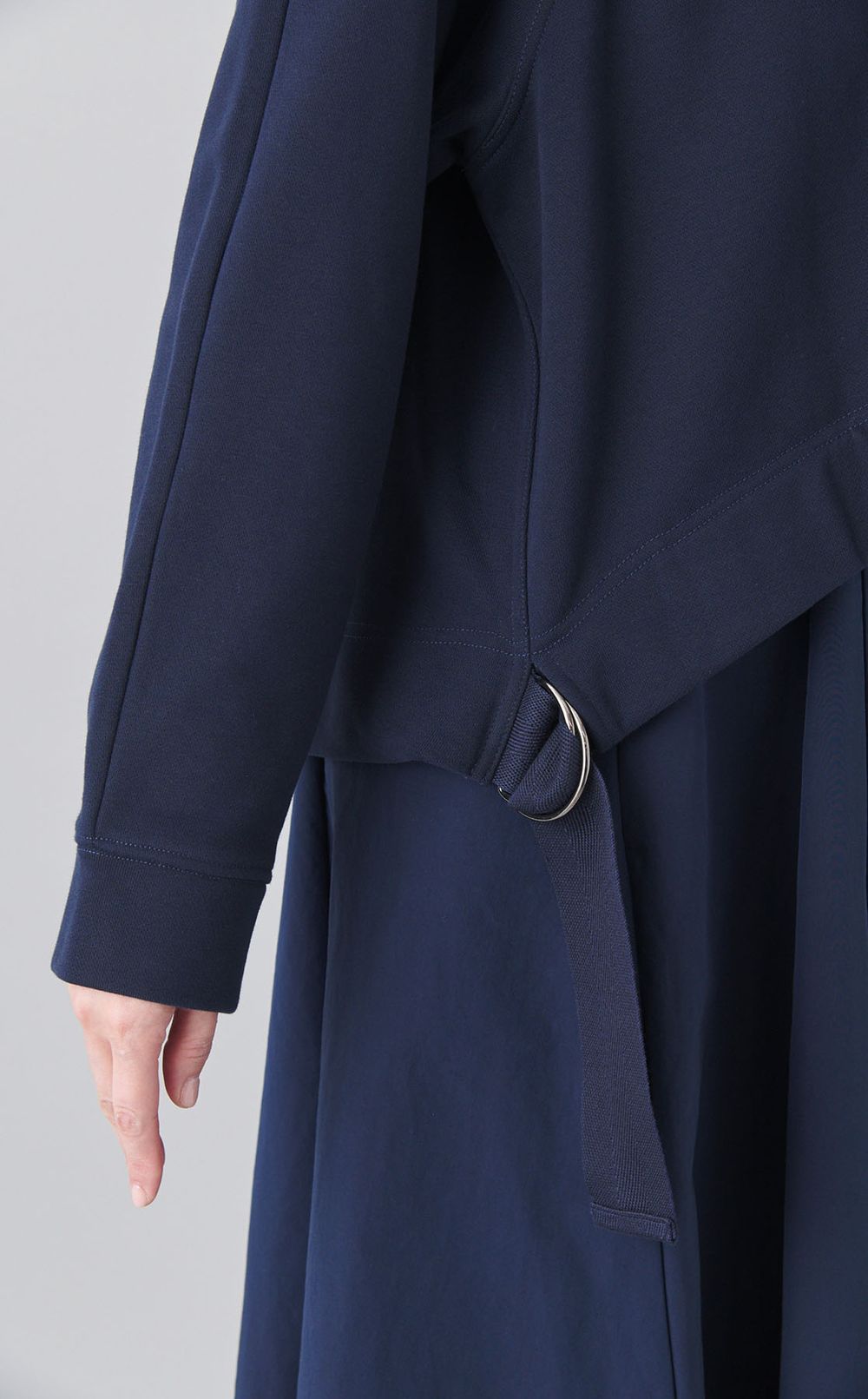 スウェット切替ロングワンピース