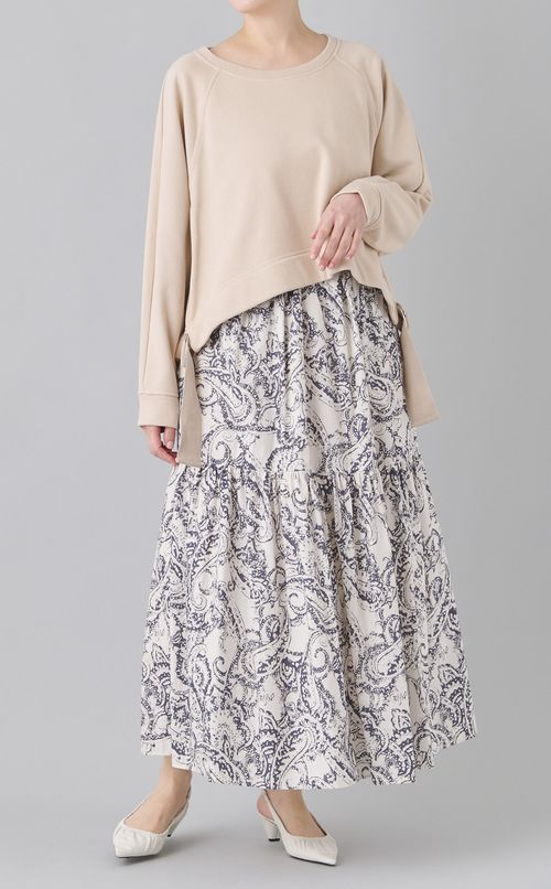 ペイズリープリントロングスカート