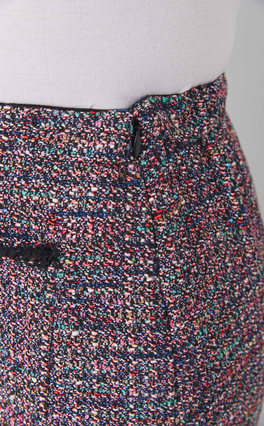 フリンジツイード Iラインスカート