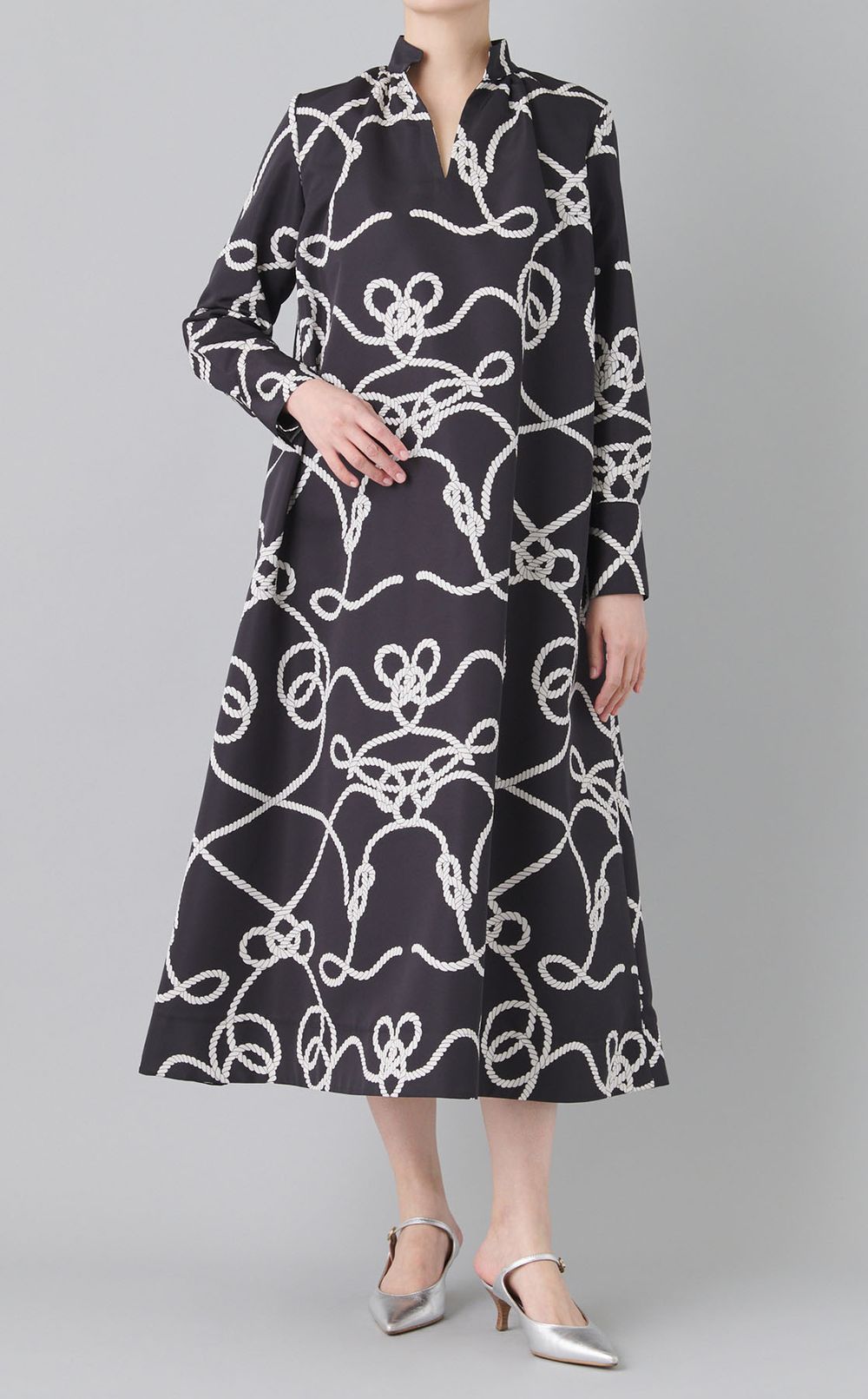 ロープ柄スキッパーワンピース