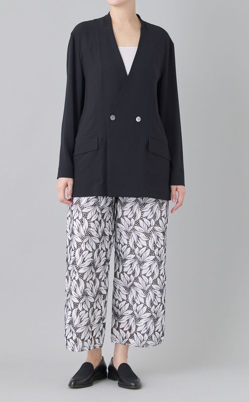 フラワー刺繍イージーパンツ