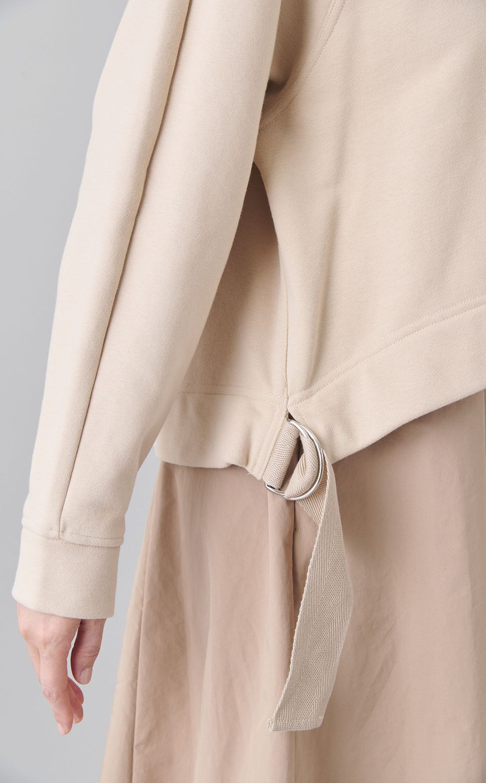 スウェット切替ロングワンピース