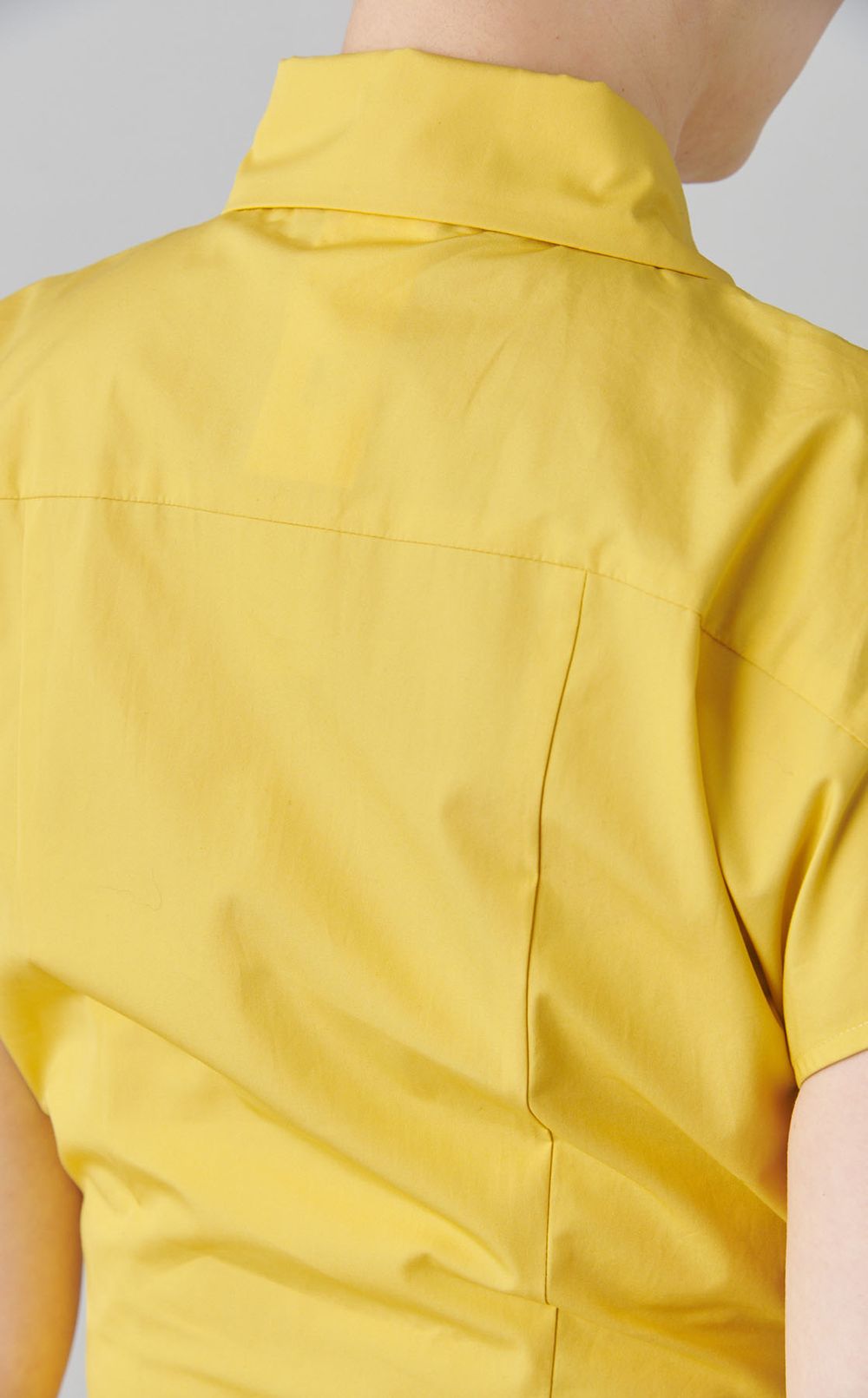 コットンフレンチスリーブシャツワンピース