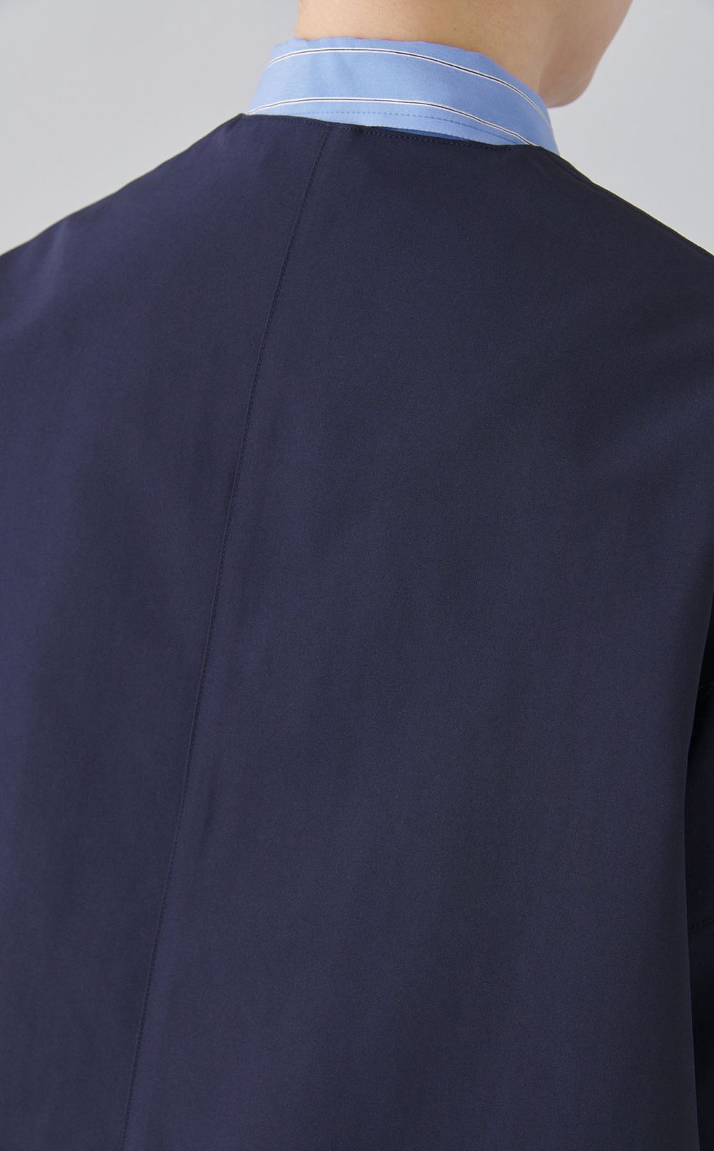 ノーカラーフレアショートコート