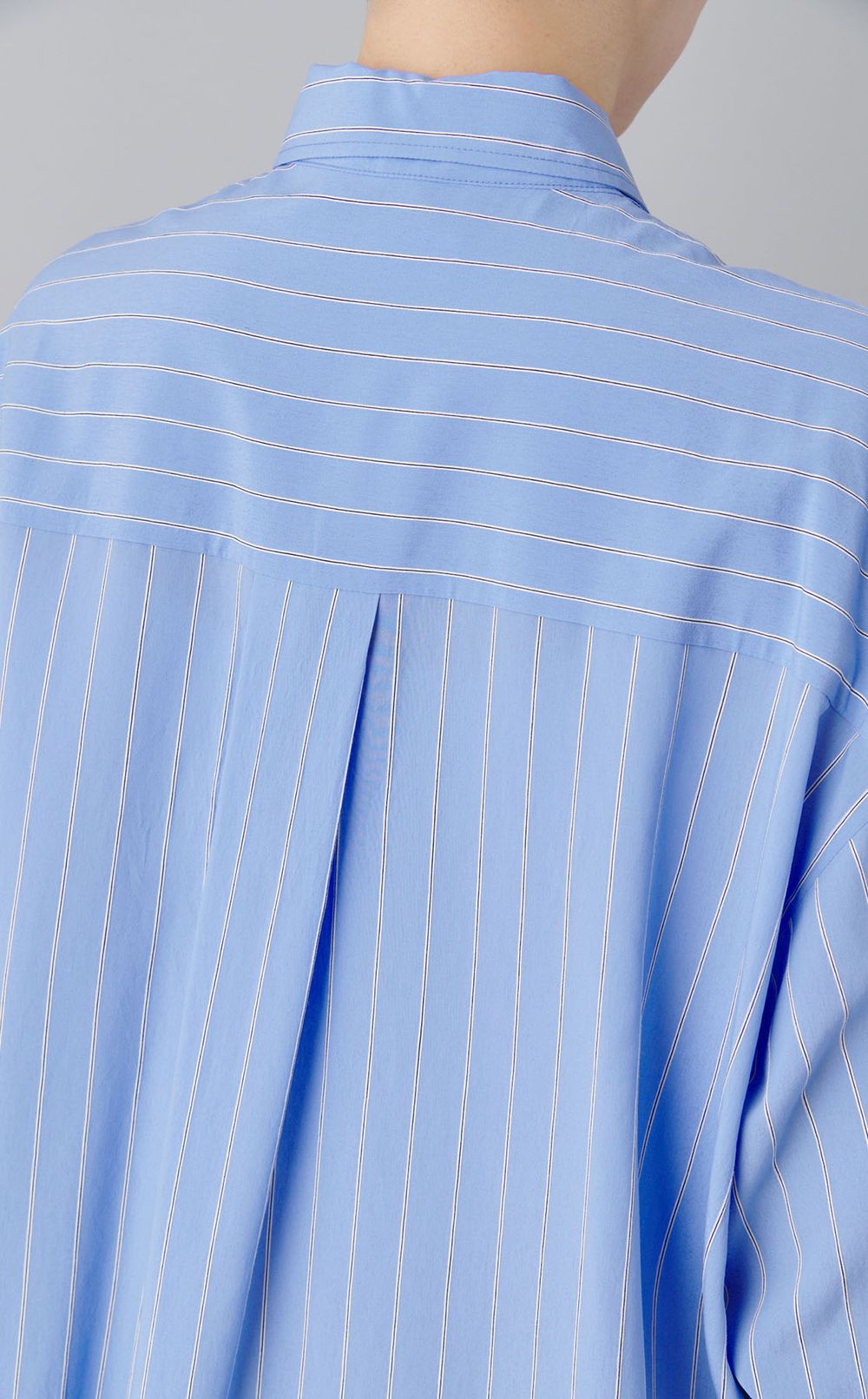 立体ストライプロングシャツワンピース