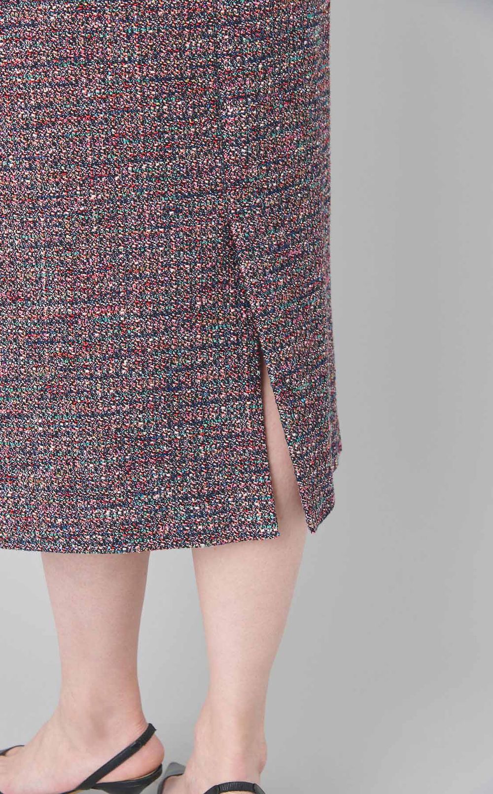 フリンジツイード Iラインスカート