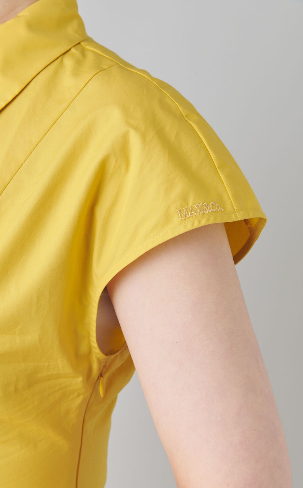 コットンフレンチスリーブシャツワンピース