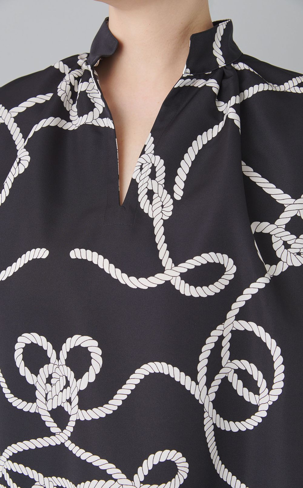 ロープ柄スキッパーワンピース