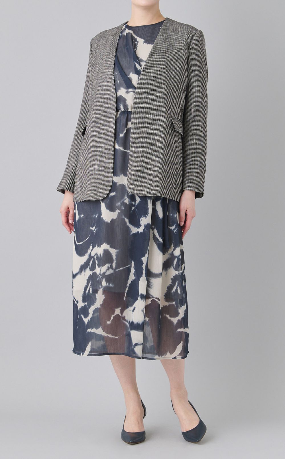 ノーカラーライトジャケット