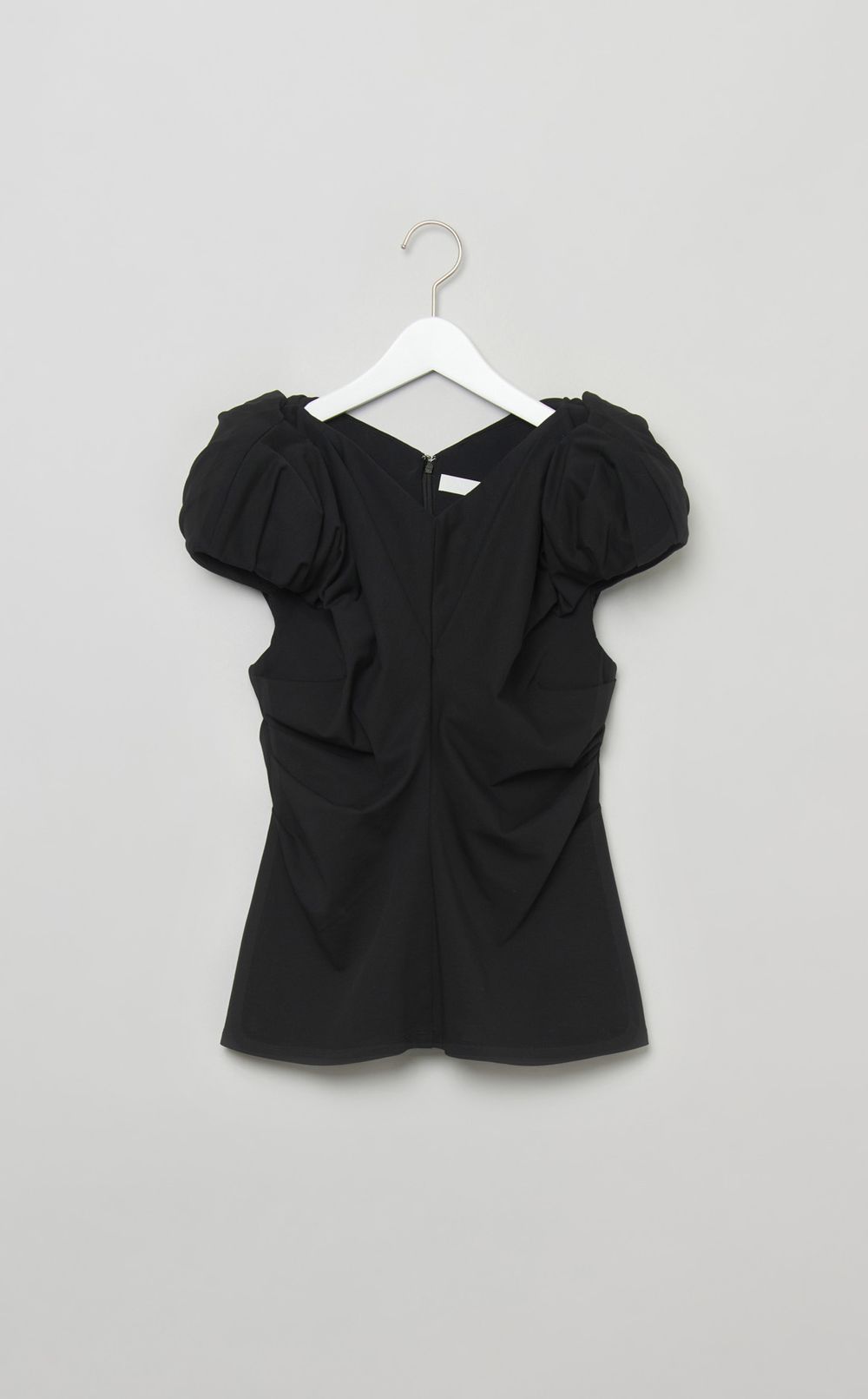 ギャザーショルダージャージトップス