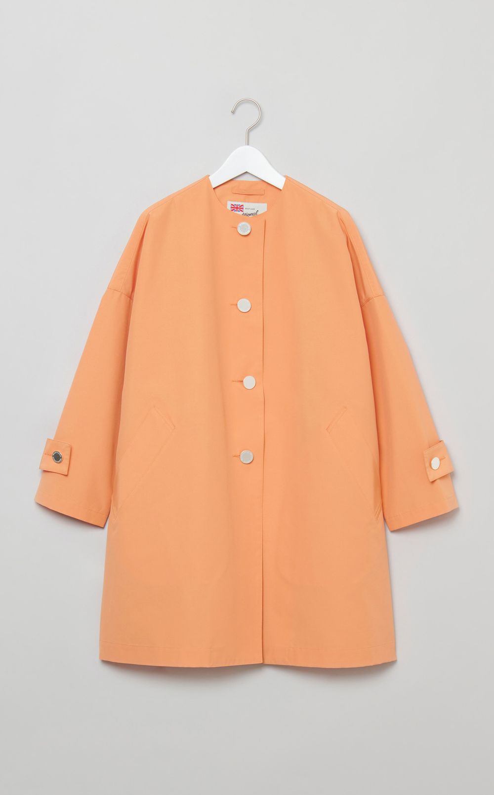 ノーカラーワイドミディコート