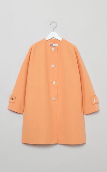 ノーカラーワイドミディコート