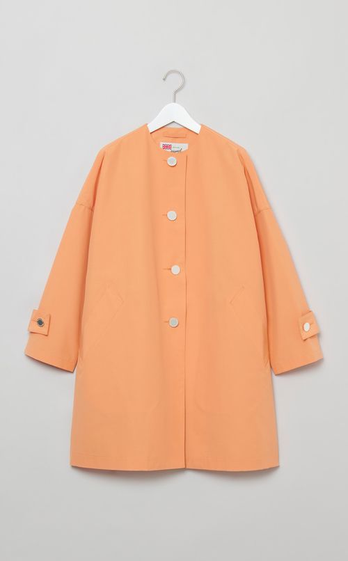 ノーカラーワイドミディコート