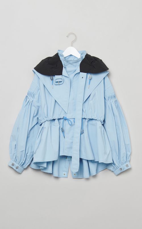 ナイロンピンタックショートブルゾン