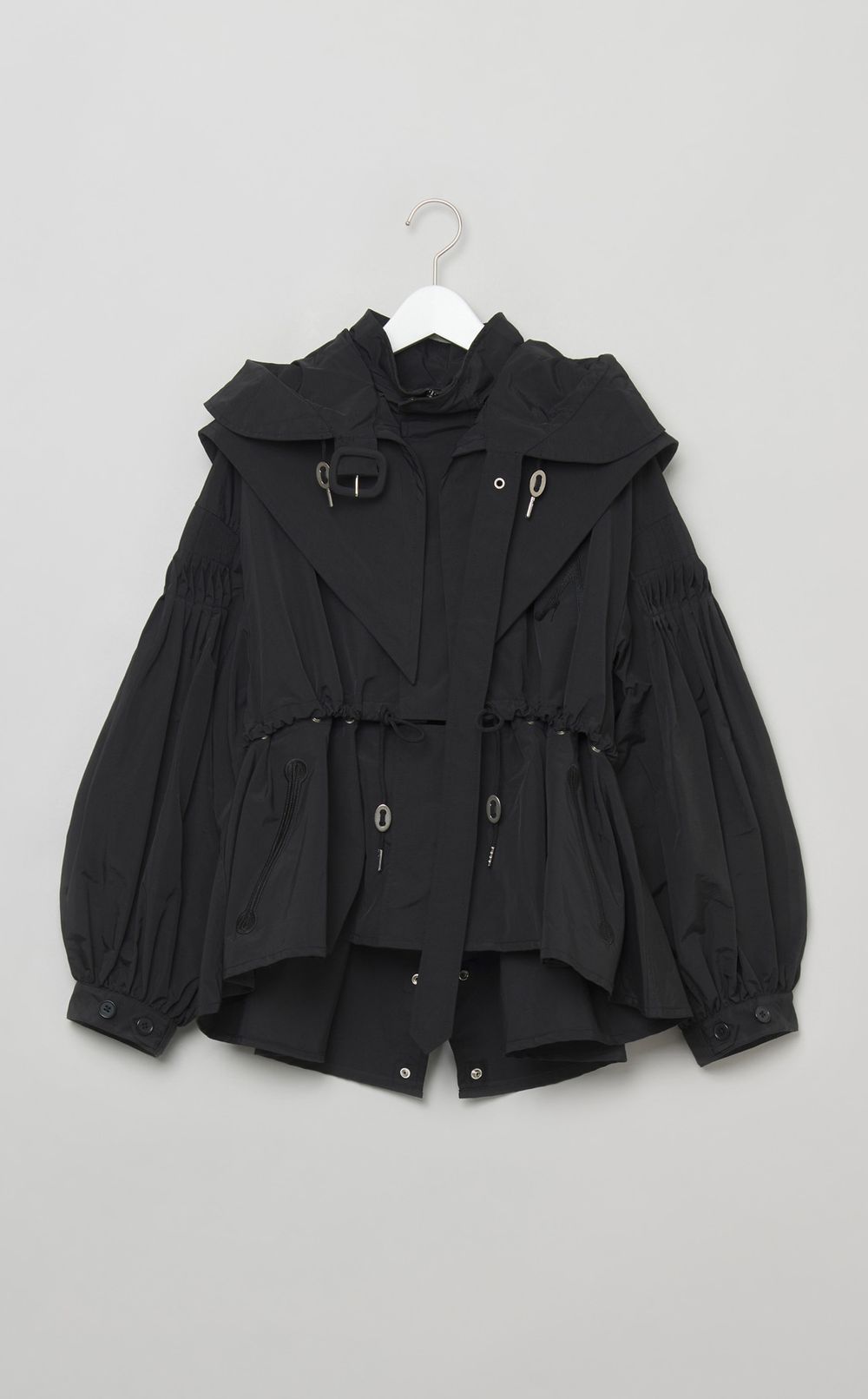 ナイロンピンタックショートブルゾン