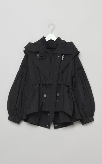 ナイロンピンタックショートブルゾン