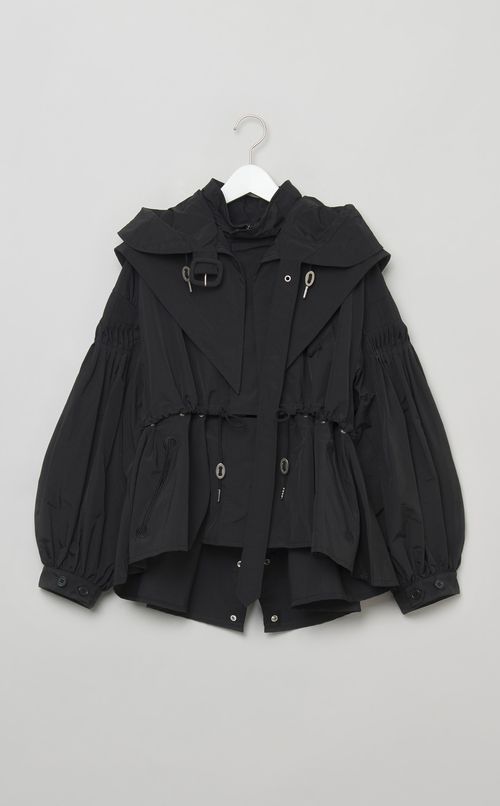 ナイロンピンタックショートブルゾン